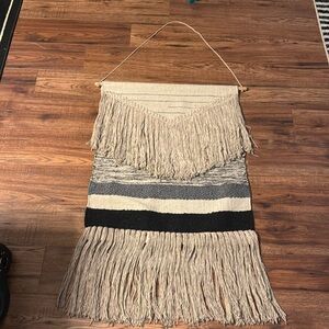 36” x 24” Wall Decor - Woven Macrame -  Black - Tan - Grey - Bohemian